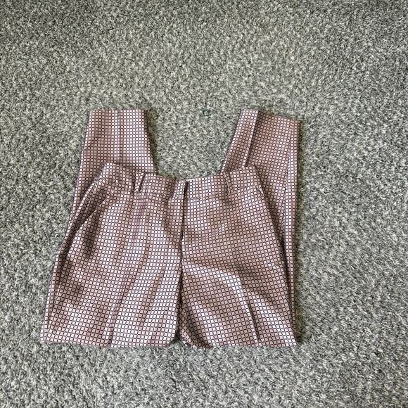Kate Spade Dress Pants Pink Printed Size 4 Straight Leg High Rise Pockets New - Picture 7 of 7